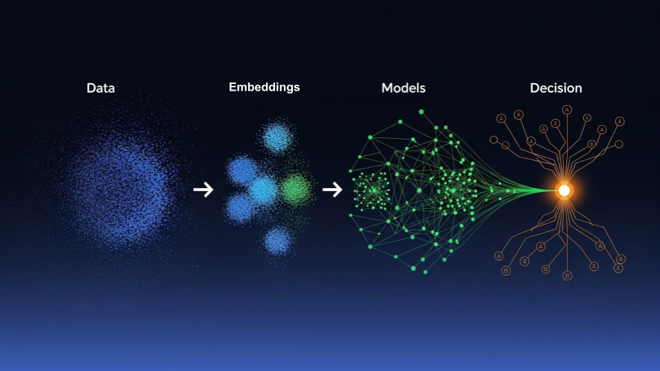 From data to embeddings to inferences